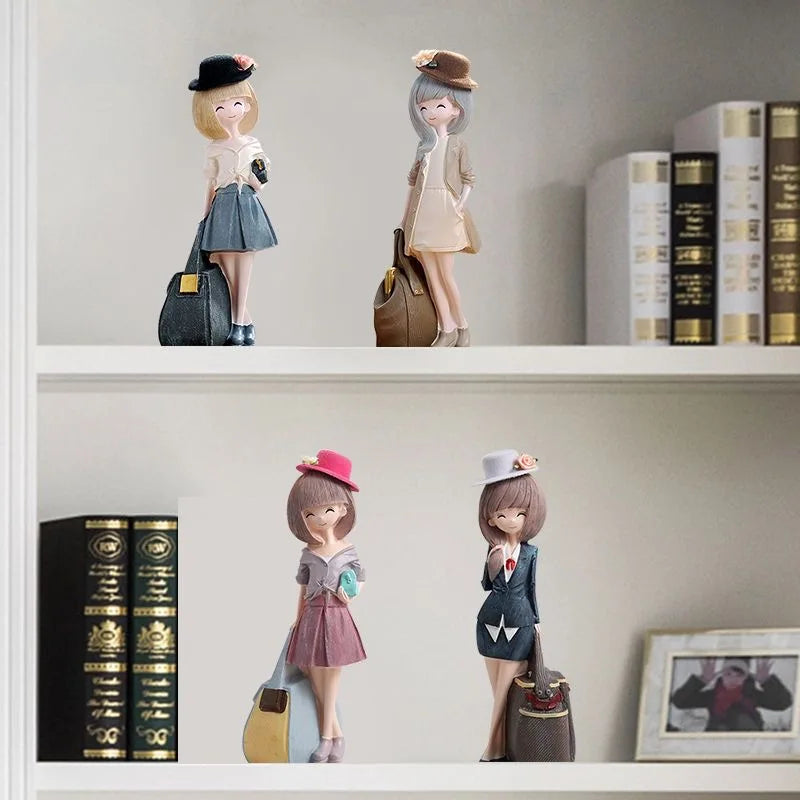 Afralia™ Modern Girl Statue | Home Decoration Figurine for Desktop, Bookcase, Coffee Table Sculpture