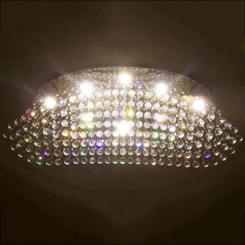 Afralia™ Crystal Flush Mount Chandelier: Modern Contemporary Lighting