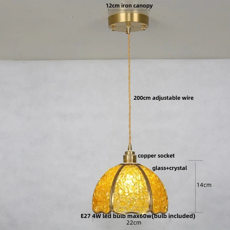 Afralia™ Luxury Crystal Glass LED Pendant Light Fixture for Kitchen Dining Room