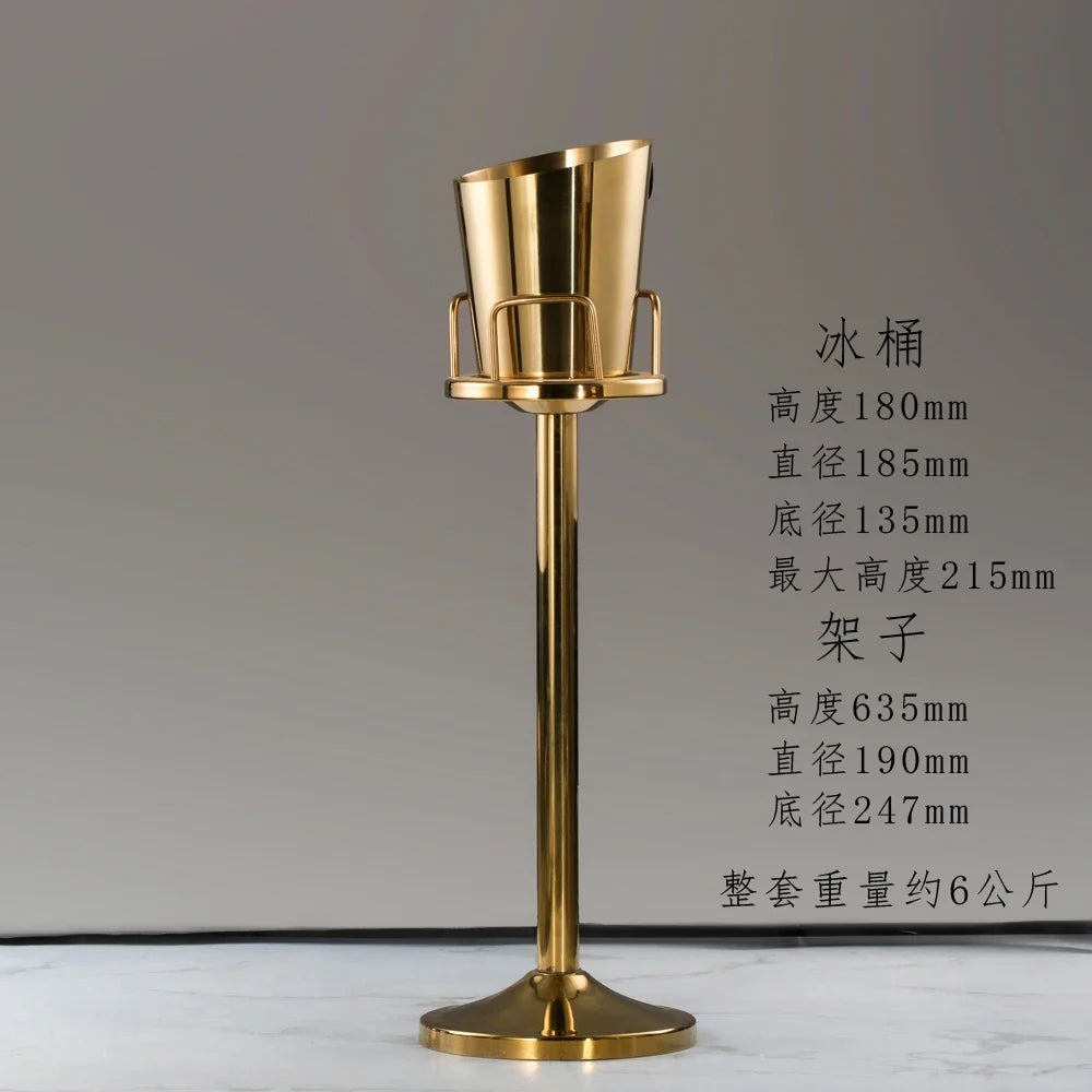 Afralia™ Stainless Steel Ice Bucket Stand for Champagne, Wine & Beer Cooling