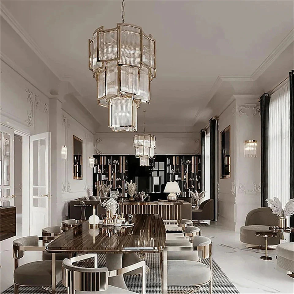 Afralia™ Crystal Loft LED Chandelier for Bedroom Living Dining Room Lighting