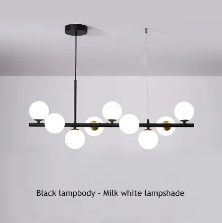 Afralia™ 9-Light Black LED Pendant Chandelier for Modern Living Spaces