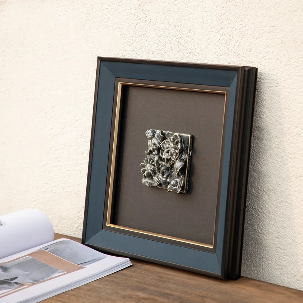 Afralia™ Ceramic Flower Relief Hanging Plate for Wall Decor