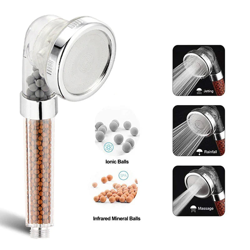 Afralia™ Handheld Shower Head 3 Modes High Pressure Water Saving Filter Bathroom Accessory