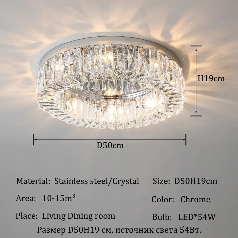 Afralia™ Crystal LED Ceiling Lights: Luxury Home Lighting for Living & Dining Room, Bedroom Decor