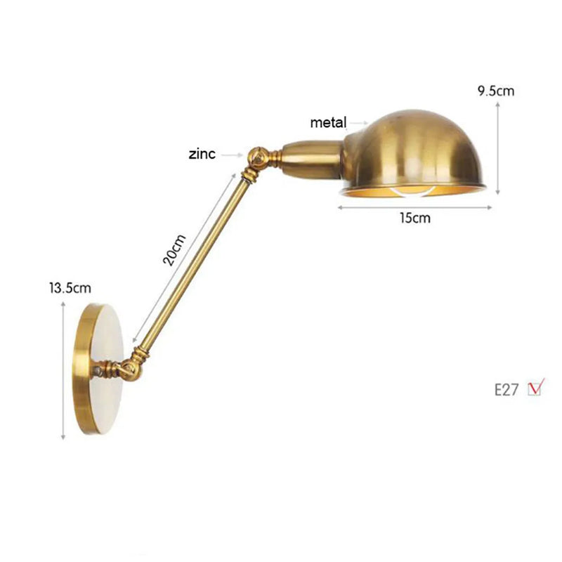 Afralia™ Gold Plated Adjustable Iron Wall Sconces for Home Decor