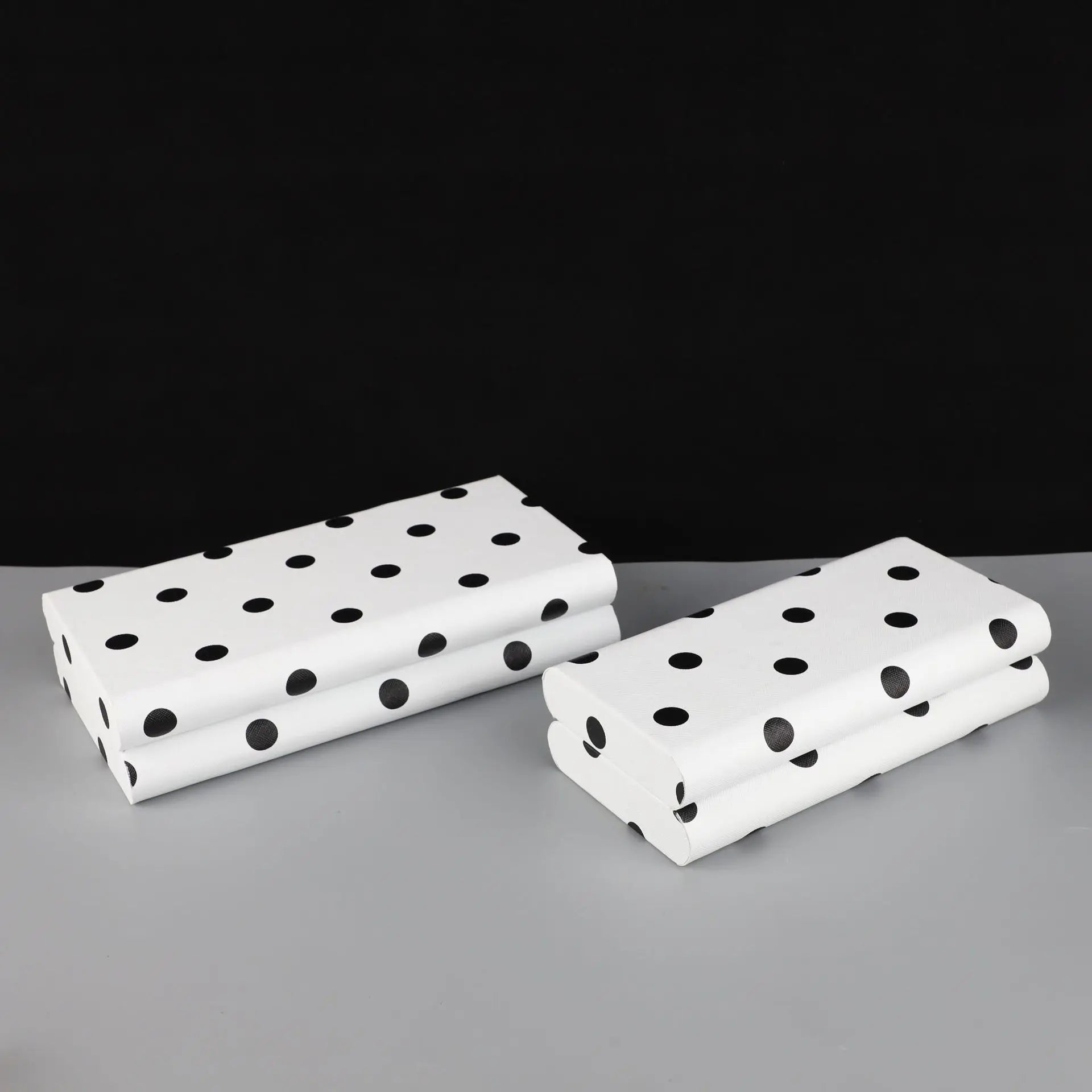 Afralia™ Polka Dot Jewelry Storage Box: Black & White Desktop Organizer & Home Accessory Display