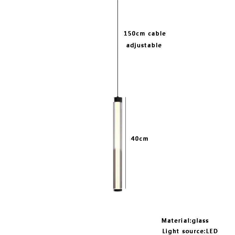 Afralia™ Glass Tube LED Ceiling Pendant Light - Minimalist Nordic Design