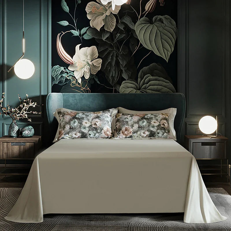 Afralia™ Vintage Flowers Bedding Set - Soft Silky Lyocell Cotton, Oil Painting Style