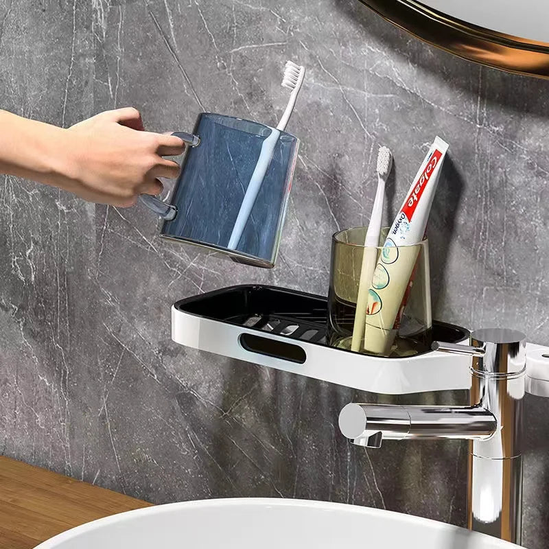 Afralia™ Rotating Bathroom Shelf - Corner Shower Rack and Makeup Organizer