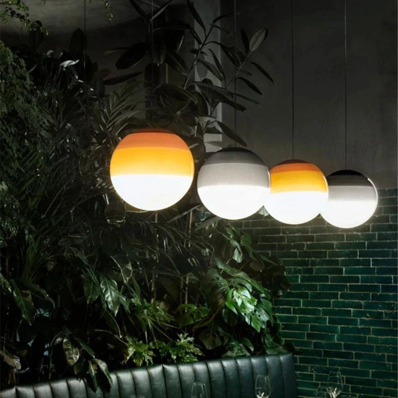 Afralia™ Gradient Glass Dome Pendant Lamps for Modern Interiors