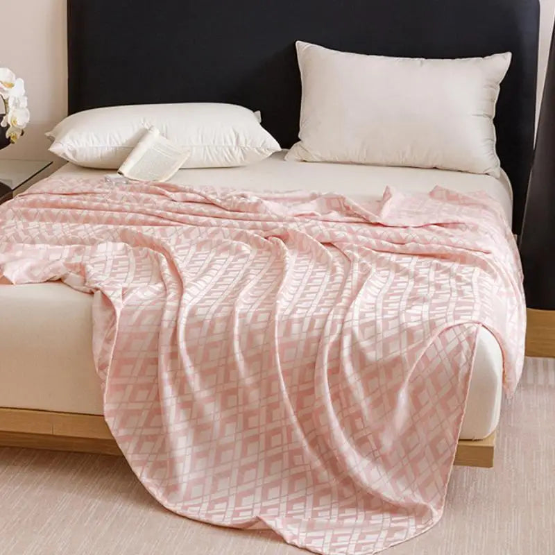 Afralia™ Bamboo Fiber Summer Blanket - Single Double Bed Air Conditioning Lightweight Blanket