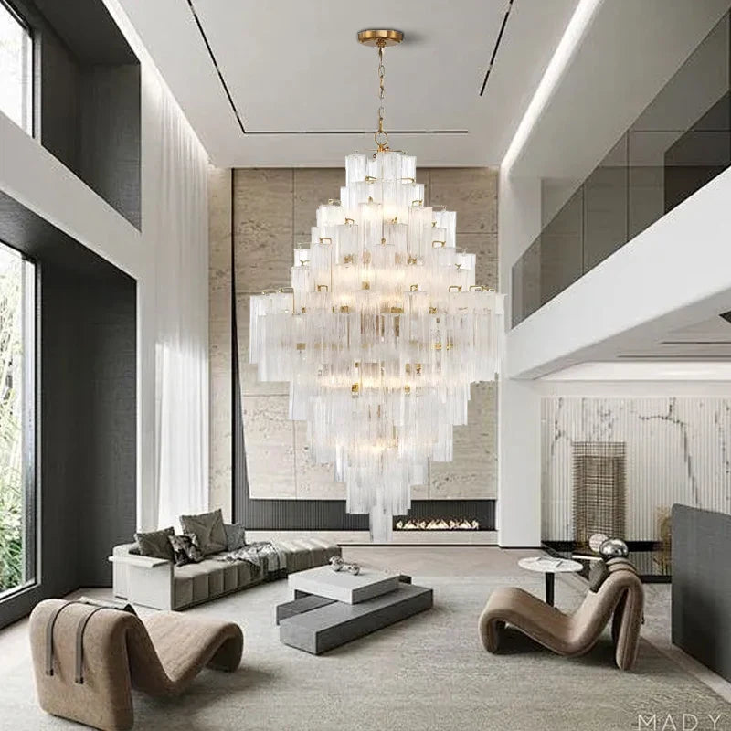 Afralia™ Classic Glass LED Pendant Lights for Stairwell Decoration