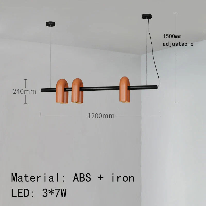 Art Deco Chandelier in Black Orange Gray Metal by Afralia™