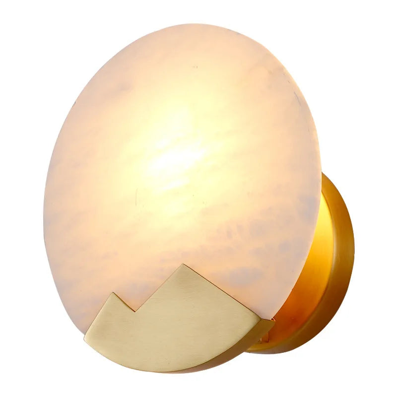 Marble Wall Lights Copper Finish E14 Bulb Sconce for Bedside Aisle, Afralia™ Brand