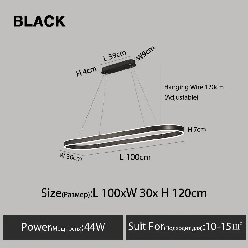 Afralia™ Modern Dimmable Ring Pendant Lamps for Kitchen Office Dining Room Lighting