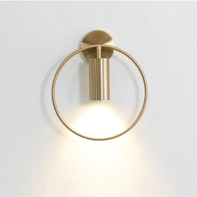 Afralia™ Luxury Brass Plating LED Wall Lamp - Modern Nordic Bedroom Office Decor