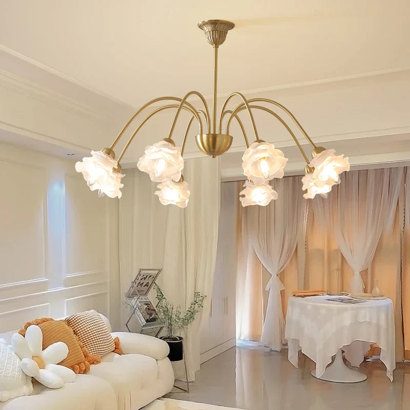 Afralia™ Elegant Flower Chandelier - Modern Retro Medieval Style for Living Room Dining Bedroom