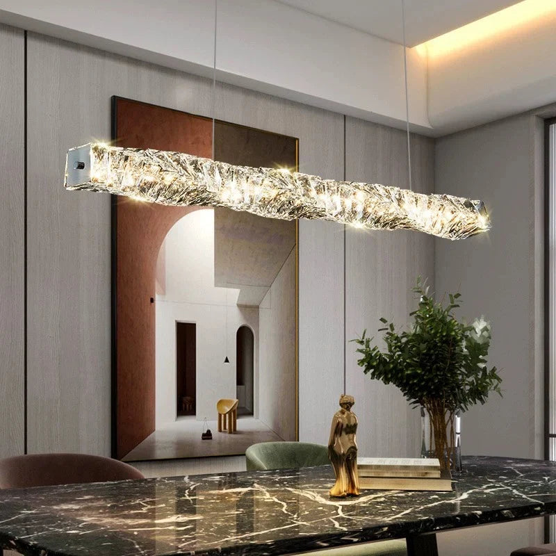 Afralia™ Modern Gold Crystal LED Chandelier for Dining Room & Bar Tables