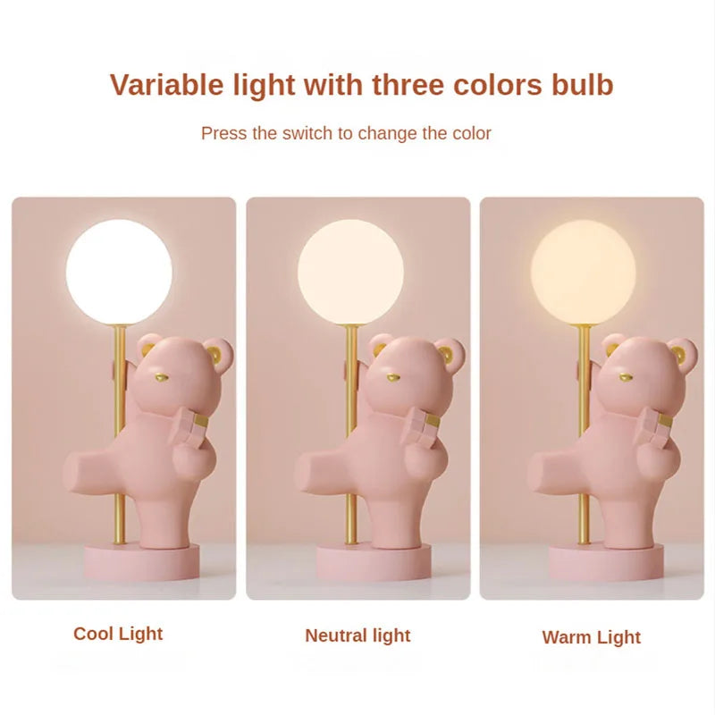 Afralia™ Bear Princess Desk Night Light USB LED Lamp