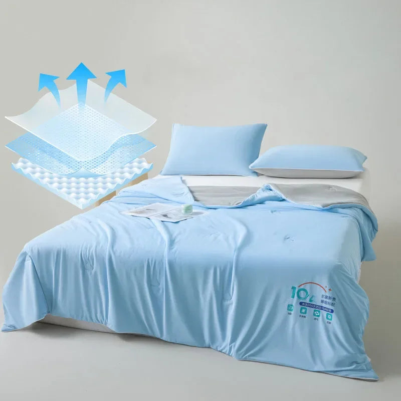 Afralia™ Satin Silky Cooling Blanket - Lightweight Air Conditioner Comforter