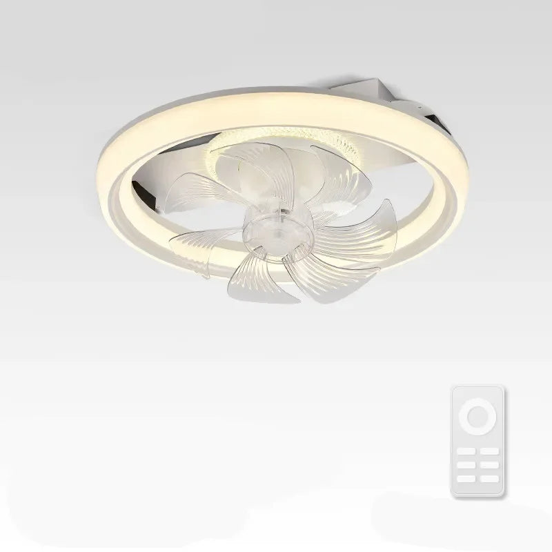 Afralia™ Nordic Wind Hotel Living Room LED Fan Light Bedroom 110V-220V Ceiling Fan