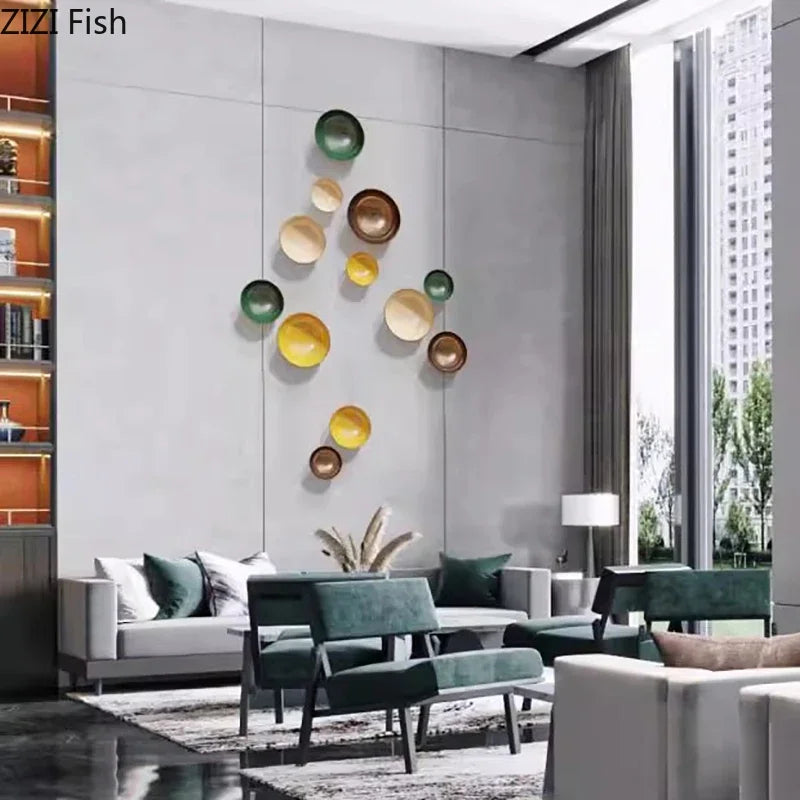 Colorful Disk Wall Ornaments by Afralia™ - Round Hanging Decor for Living Room Aesthetics
