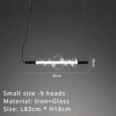 Afralia™ Modern Glass Strip LED Pendant Light for Living Room Bedroom Chandelier Fixture