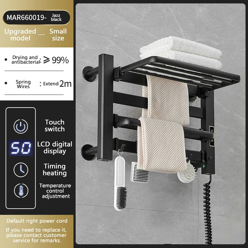 Afralia™ Electric Towel Radiator Warmer Rack for Smart Bathroom Storage and Heating