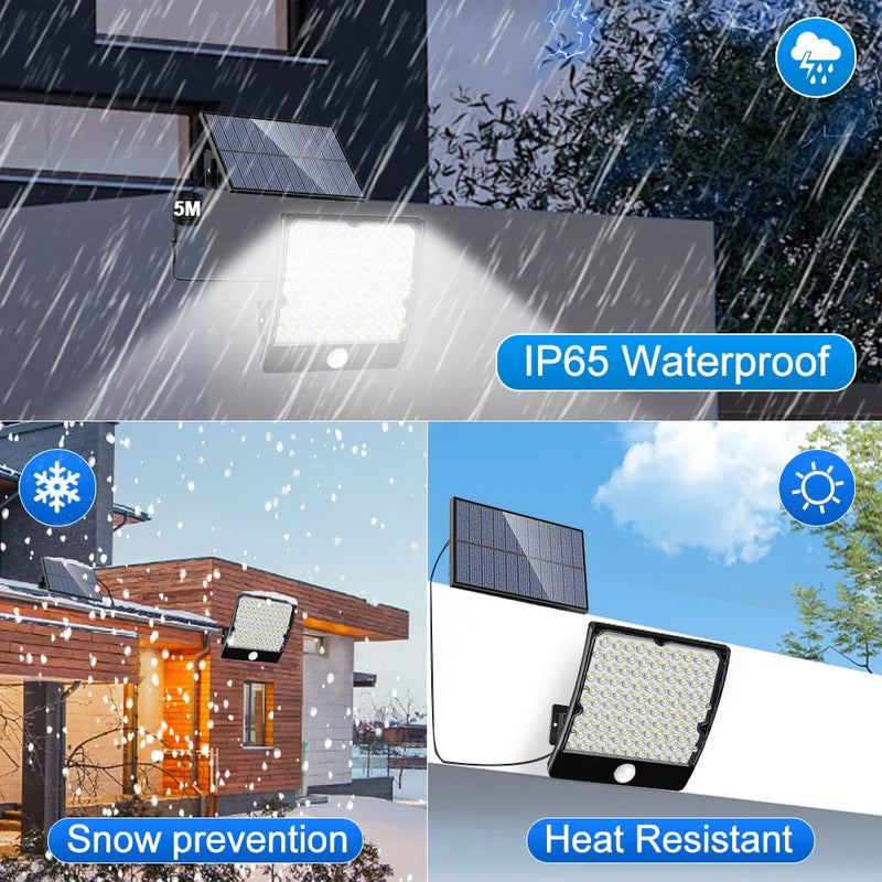 Afralia™ Solar Motion Sensor Flood Lights - Waterproof Outdoor LEDs, 3 Modes