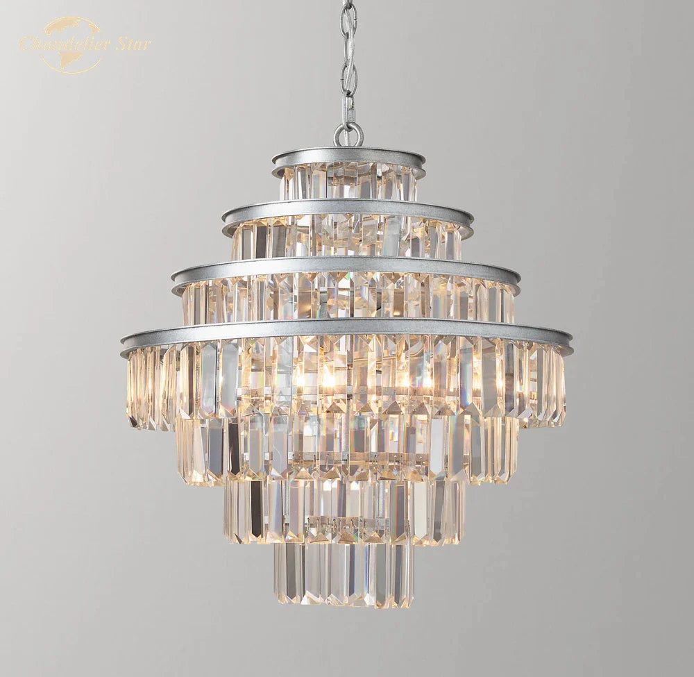 Afralia™ Crystal Pendant Chandeliers Modern Round Hanging Lamps for Bedroom & Living Room