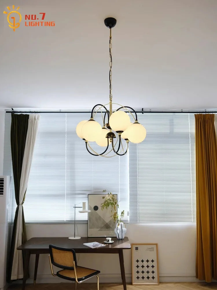 Afralia™ Retro Medieval Gold/Black Chandeliers LED Pendant Lights for Home and Commercial Spaces