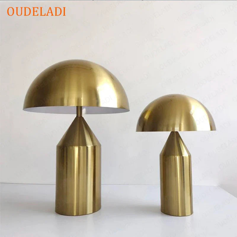 Afralia™ Mushroom Table Lamp: Gold Living Room Bedroom Light with G9 Interface