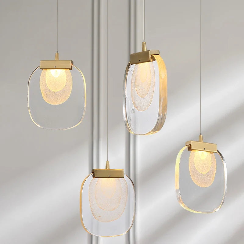 Afralia™ Glass Pendant Lights: Modern Crystal Hanging Lamp for Home Decor
