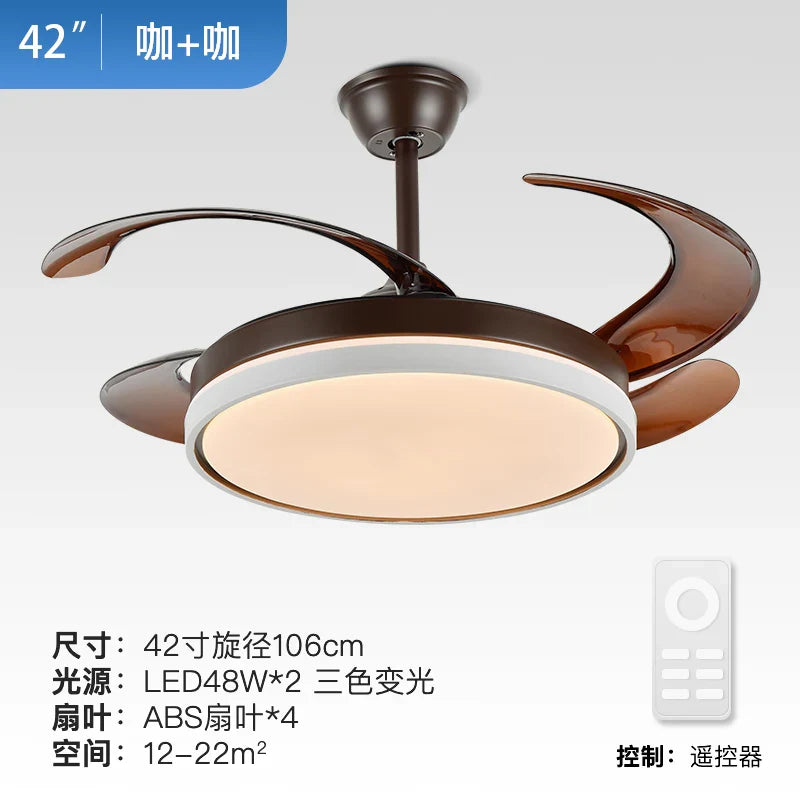Afralia™ Modern LED Ceiling Fan with Remote Control for Living Room, Bedroom, Dining Room