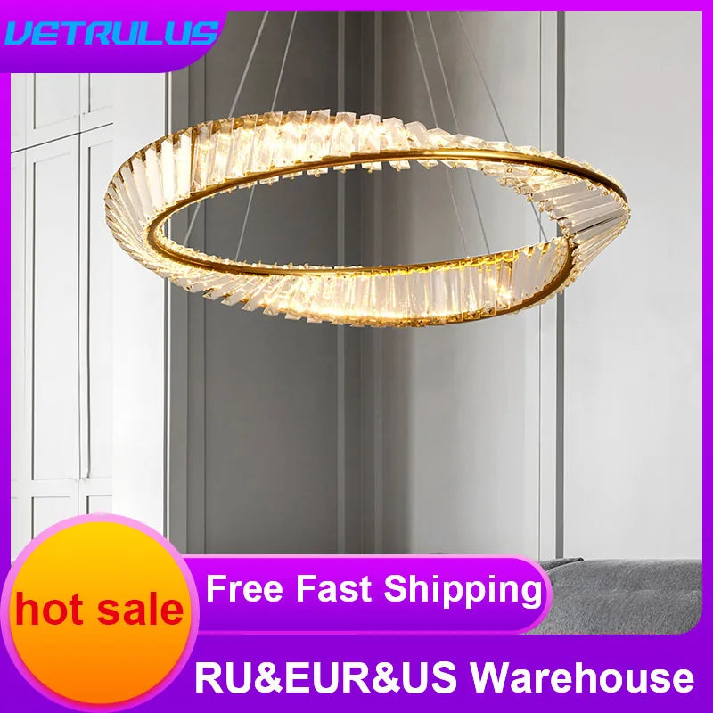 Afralia™ Gold Möbius Strip Pendant Chandelier for Luxe Living and Dining Spaces
