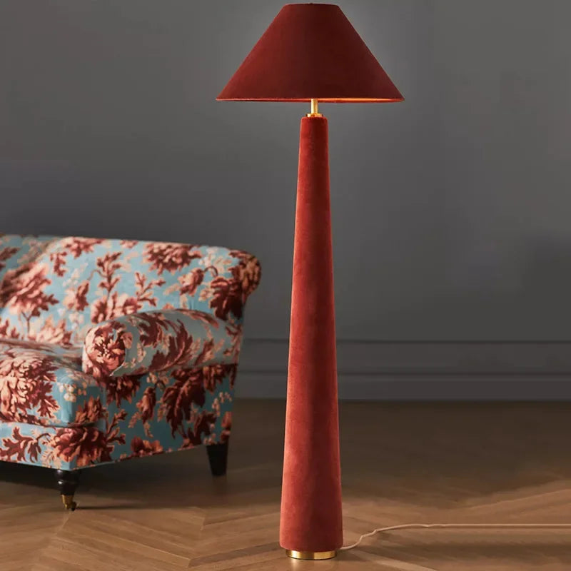 Afralia™ Cotton Velvet Floor Lamp LED E27 Modern Light Fixtures for Living Room