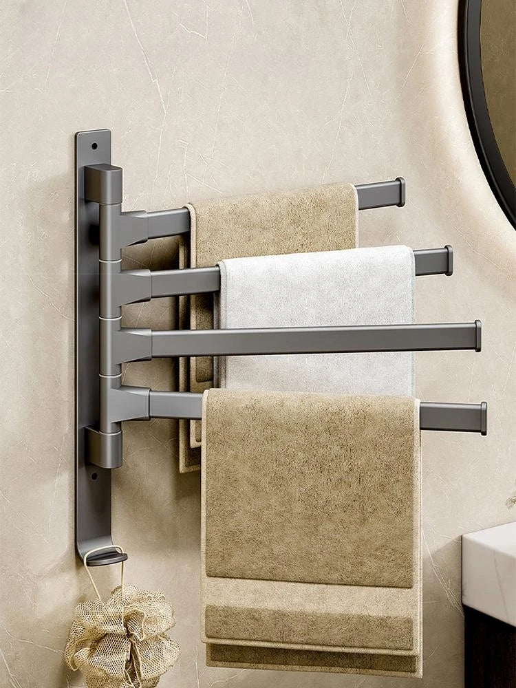 Afralia™ Wall-Mounted Folding Towel & Laundry Rack Organizer