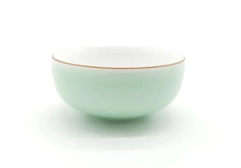 Afralia™ Celadon Tea Cup Set: Green Outside, White Inside, Creative Kung Fu Porcelain Teacup