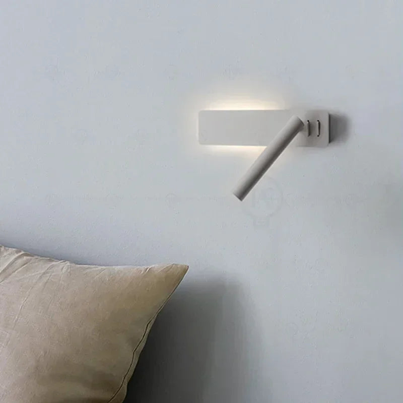 Afralia™ Nordic LED Wall Lamp with Adjustable Angle & Switch, Ideal for Bedroom Study