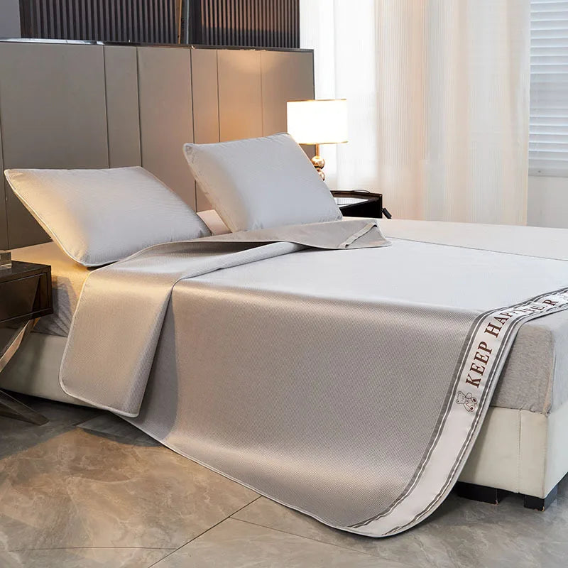 Afralia™ 1800D Cooling Fibres Bed Mat & Pillowcases Set for Summer Nights