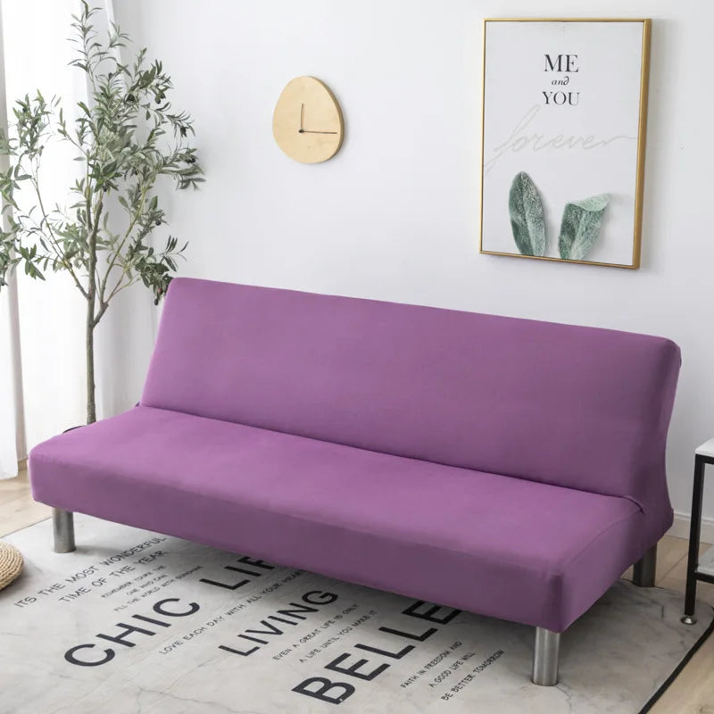 Afralia™ Solid Color Elastic Sofa Bed Cover Stretch Removable Washable Slipcover