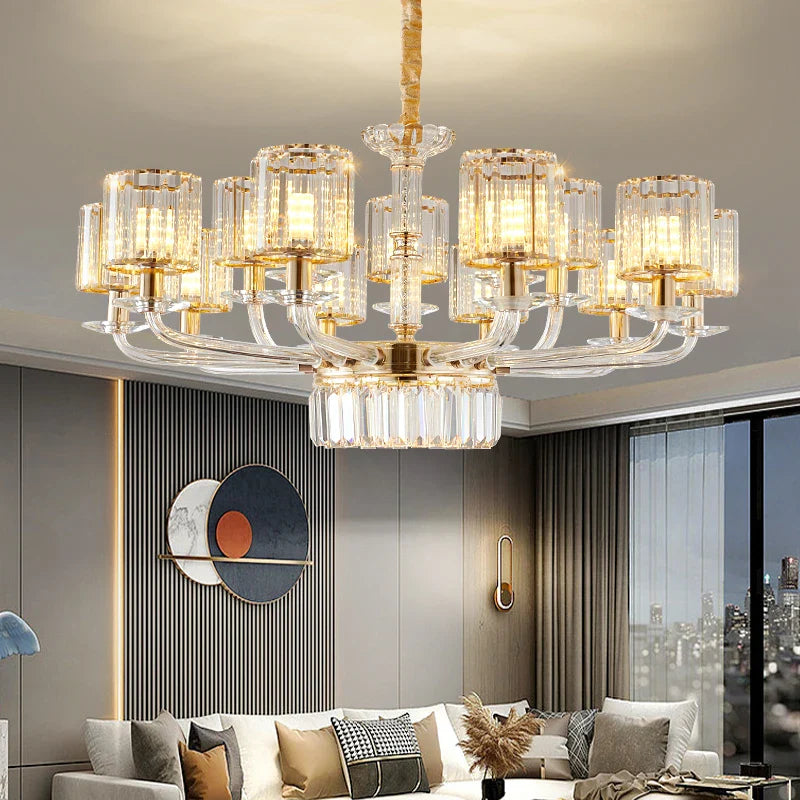 Afralia™ Crystal Glass Pendant Lamp: Modern European Luxury for Living, Dining, Bedroom