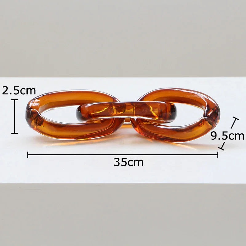 Afralia™ Twisted Knot Glass Chain Ornaments for Desk Decoration and Room Aesthetic