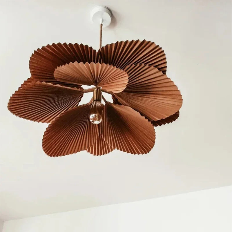 Afralia™ Petal Paper LED Ceiling Lamp Chandelier for Retro Home Decor