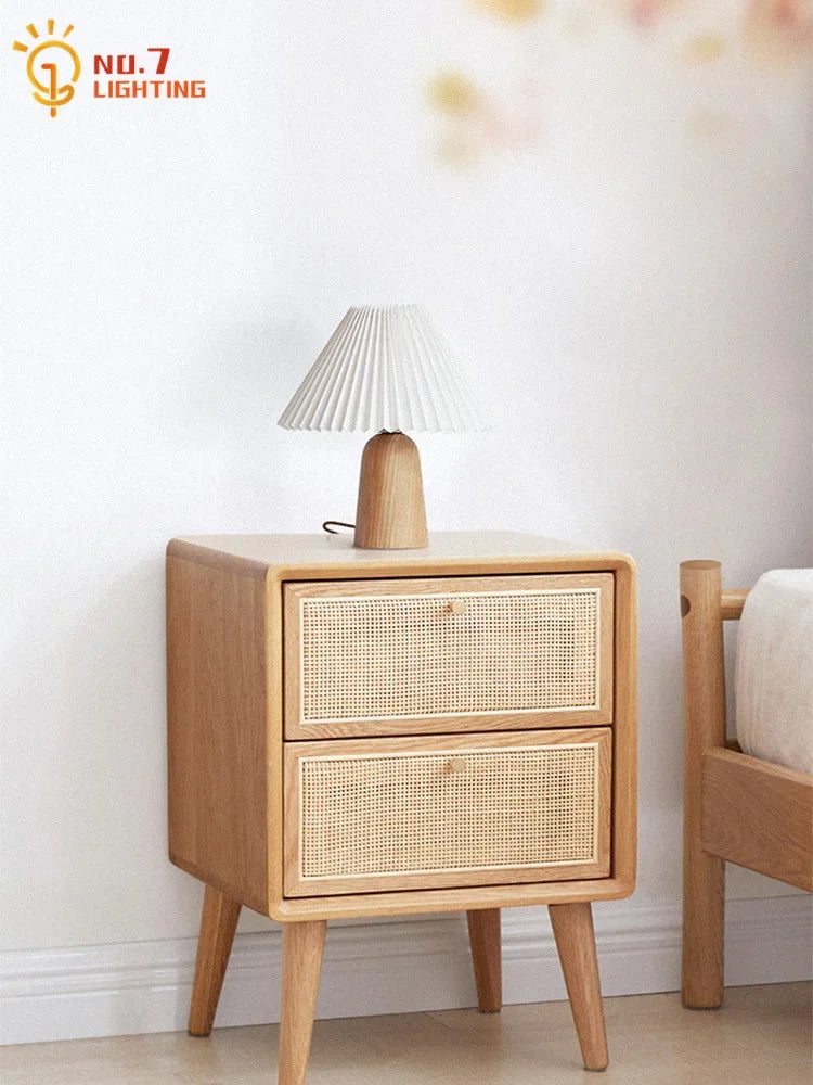Afralia™ Mushroom Table Lamp LED Solid Wood Desk Light for Romantic Bedroom Decor