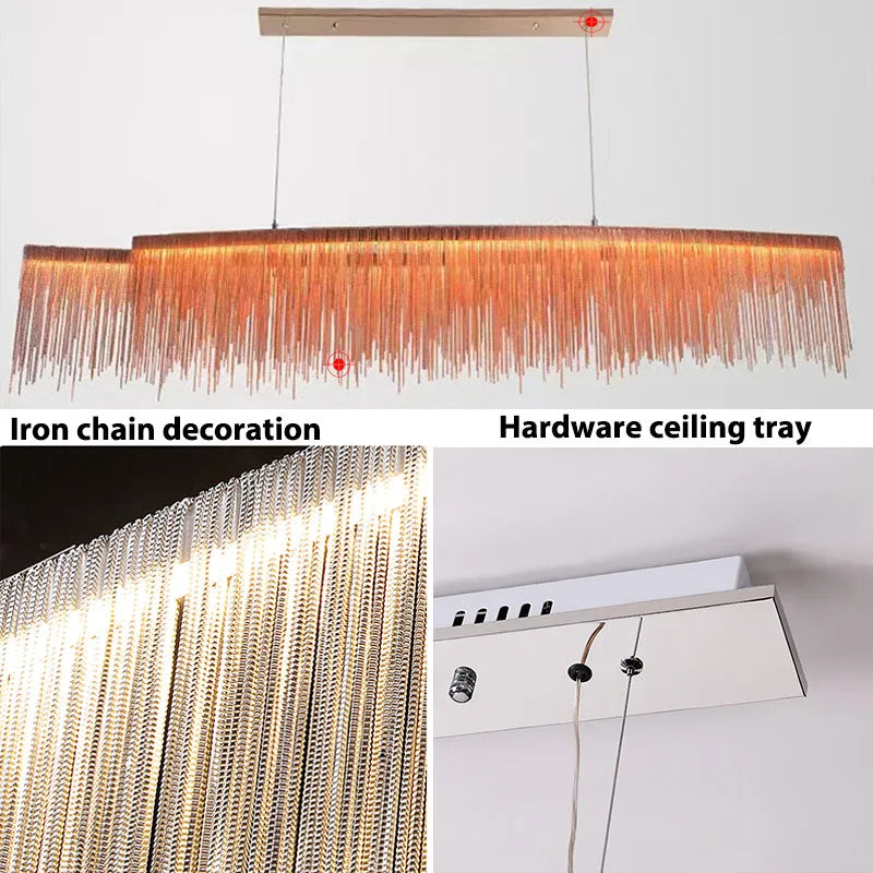 Afralia™ Retro Hanging Chain Chandelier for Restaurant Decor