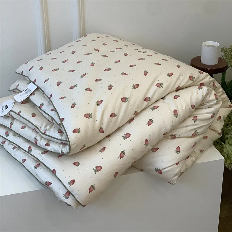 Afralia™ Soft Silky Soybean Fiber Quilt Core, Skin-Friendly Comforter for Single Double Bed
