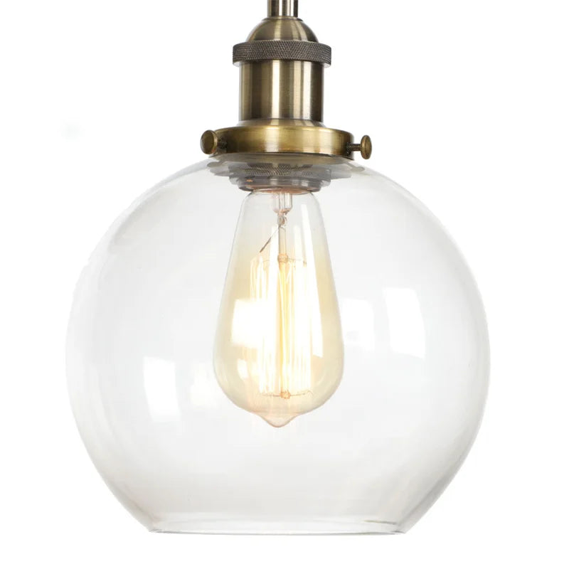Afralia™ Vintage Glass LED Wall Sconce Iron Pull Chain Switch Light