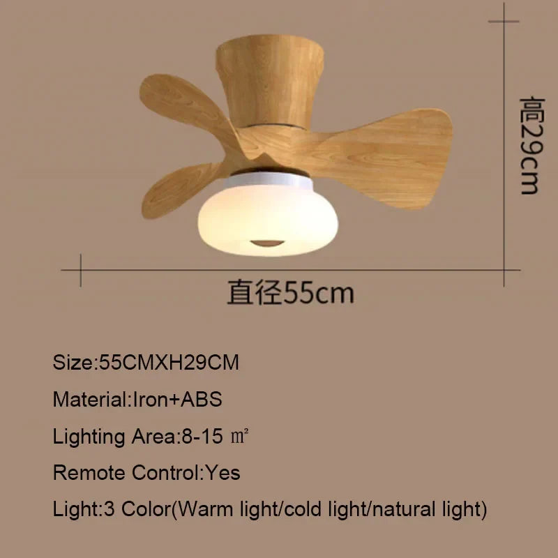 Afralia™ 22 Inch Smart Ceiling Fans with Wood Color and Colorful Light